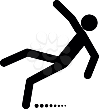 Man slip fall it is black color icon .