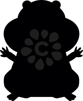 Hamster silhouette it is black color icon .