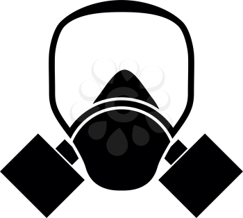 Gas mask it is black color icon .