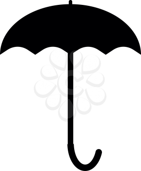 Umbrella icon . Black color . It is flat style