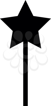 Magic wand it is black icon . Flat style