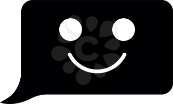 Comment smile message it is black icon . Flat style