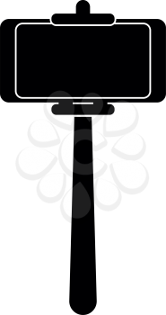 Stick holder for selfie it is black icon . Flat style