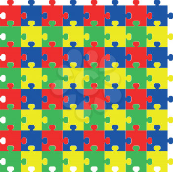Puzzle for background red blue green yellow flat style