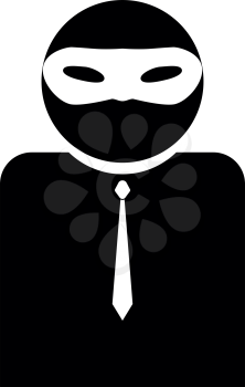 The man incognito in a mask the black color it is black icon .