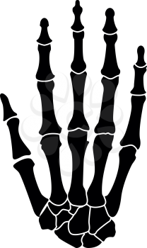 Hand bone icon black color vector illustration flat style simple image