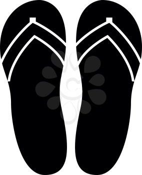 Beach slippers black icon .