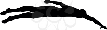 Sportsman swimming Man floats crawl silhouette icon black color vector illustration flat style simple image