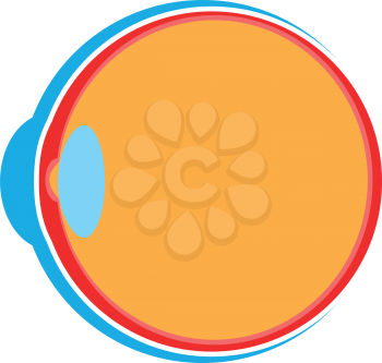 Eyeball icon Illustration color fill simple style