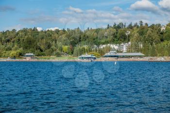 A view of the pavillion at Gene Coulon Park in Renton, Washington.