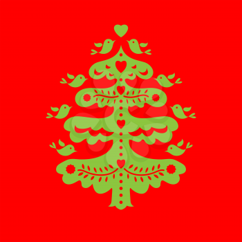 Christmas stencil tree. Laser cutting template for Happy New Year, Xmas. Cutting file. Silhouette holiday pattern. Die Cut vector. Cardmaking. EasyPrintPD Kirigami Scandinavian-style holiday for Noel