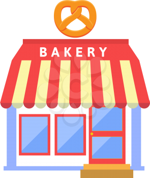 Bakeries in flat style. Shop, Store. Vector illustration.