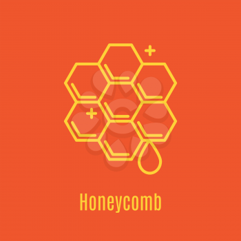 Vector illustration of thin line icon honeycomb for medicine, apitherapy, beekeeping products, cosmetics, soap. Linear symbol