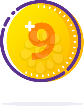 Gold Coin Icon. Line flat Vector sign