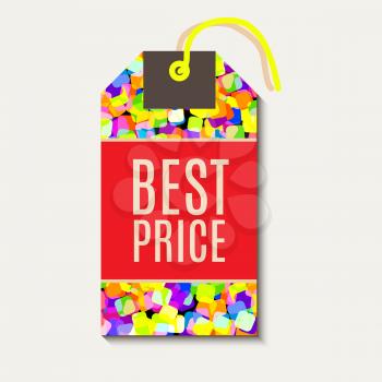 Bright tags with rainbow glitter. Suitable for sales, offers for discounts, shops, packaging