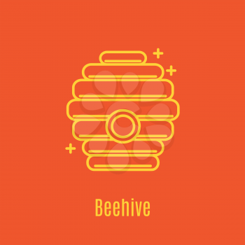 Vector illustration of thin line icon beehive for medicine, apitherapy, beekeeping products, cosmetics, soap. Linear symbol