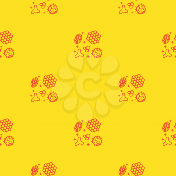 Pollen, a product of bees and beekeeping. A useful organic amino acid. Seamless pattern in a linear style. Vector illustration Texture for scrapbooking, textiles web page, wallpapers, fashion
