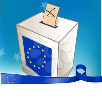 european election with ribbon flag 