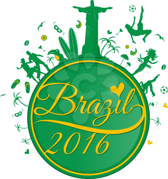 brazil background with  symbol set