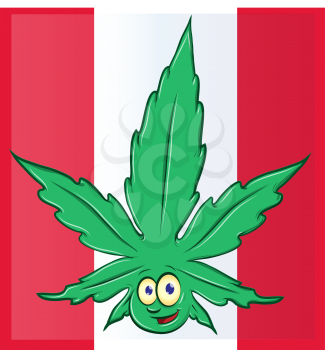 canadian flag with marijuana cartoon