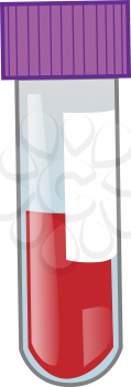 Cartoon colorful blood test tube isolated on white background. vetcor illustration