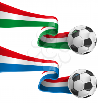 italy and france flag with soccer ball