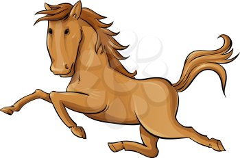 Galloping Cartoon Horse . vector illustration isolated on white background