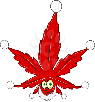 marijuana christmas mascot isolated on white background 