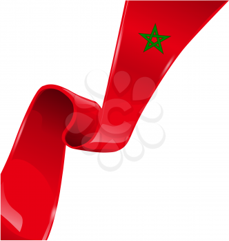  morocco ribbon flag on white background