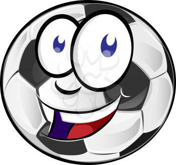 soccer ball cartoon mascot isolated on white