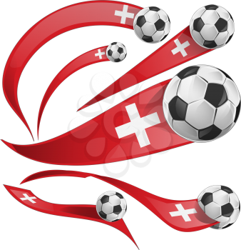 swiss flag set with soccer ball
