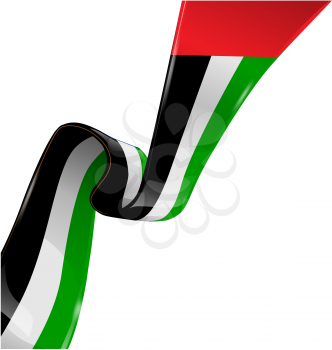 united arab emirates ribbon flag on white background 