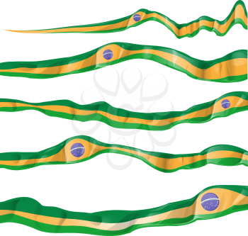 brazil flag set isolated on white background