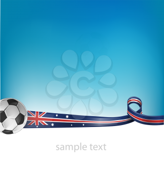 australian flag with soccer ball on background