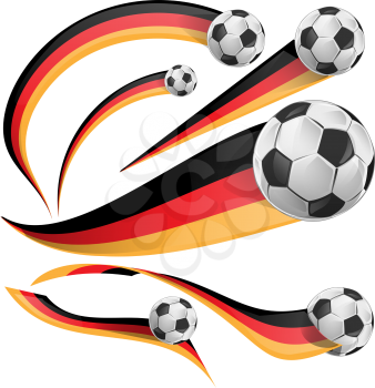 germany flag with soccer ball on white background