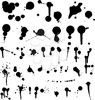 ink dripping isolate on white background