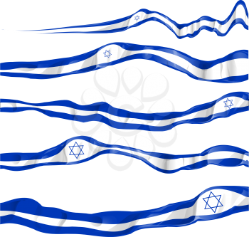 israel flag set on white background