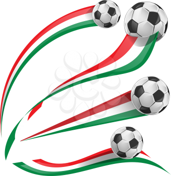 italian flag set with soccer ball