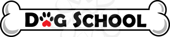 Dog school  logo design isolated on white background. vector