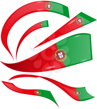 portugal flag set isolated on white background