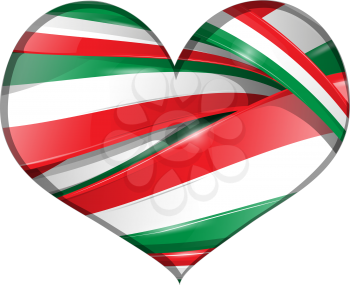 Italian and mexican background heart flag 