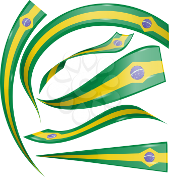  brazil flag element isolated on white background