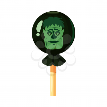 Lollipop Halloween, hard candy, Zombie icon
