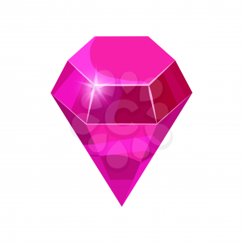 Diamond sparkling, shining pink color isolated