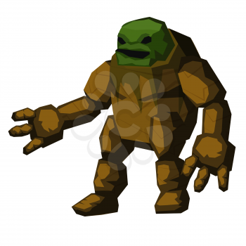 Stone golem, fantastic character, fantasy. Concept for games applications
