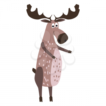 Cute Moose, forest animal, suitable for books, websites, applications trend style graphics
