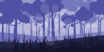A high quality background of landscape with deep deciduous forest. Flat style.