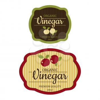 Set Vintage apple cider vinegar label frame design for stickers and other design