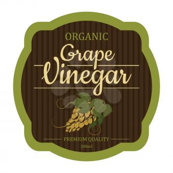 Grape Vintage vinegar label frame design for stickers and other design