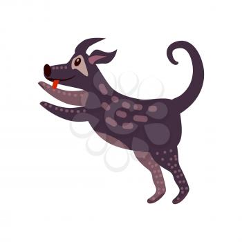 Cute dog, animal, trend cartoon style vector illustration